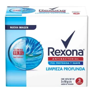 3 JABONES REXONA LIMPIEZA PROFUNDA 110 GR