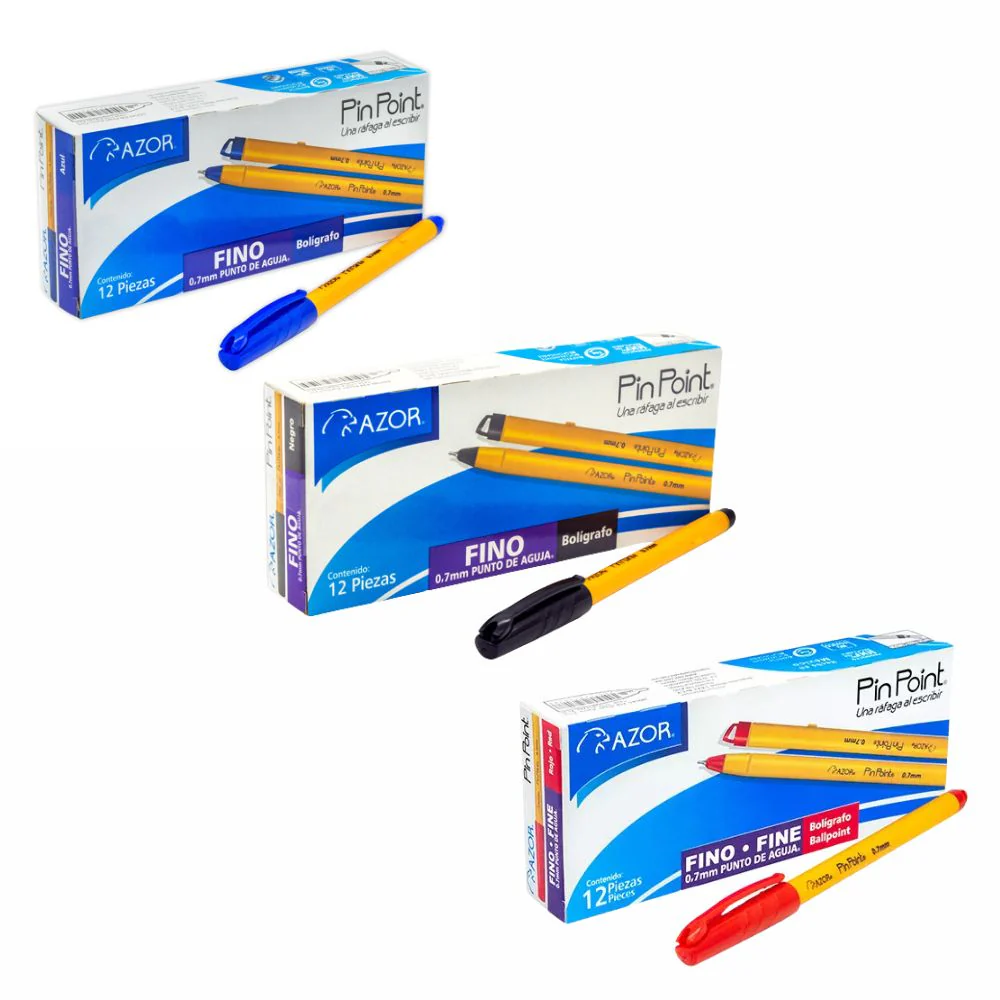 Bolígrafo Pin Point Azor Punto Fino 0.7 mm  6820 | Caja con 12 Piezas