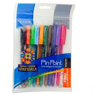 Bolígrafo Pin Point Mandala Punta Fina 0.7mm C/10 Pzas