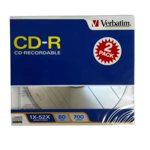 CD-R Verbatim 700MB 52X con 2 Discos y Estuche Slim Doble