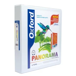 Carpeta Oxford 1.5" Blanca Panorama | Herraje O y D | Carta 350 Hojas