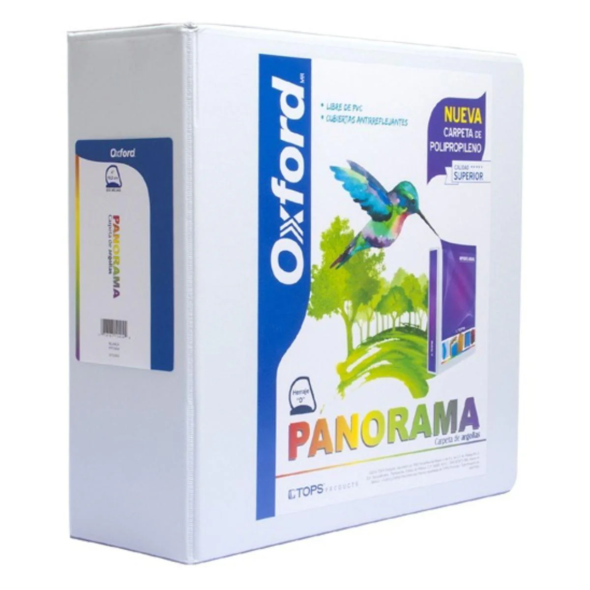 Carpeta Oxford Blanca 4 Pulgadas Panorámica Carta PP10404 | Colmenero Shop