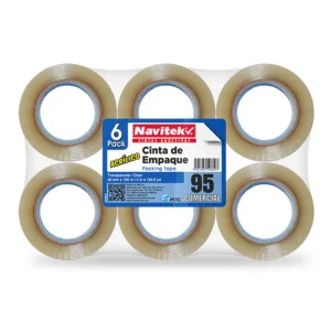 Cinta de Empaque Navitek Transparente 48mm x 150m | 6 Piezas