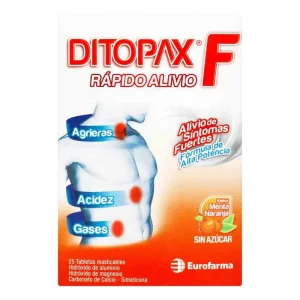 DITOPAX F TABLETAS MASTICABLES SABOR MENTA- NARANJA