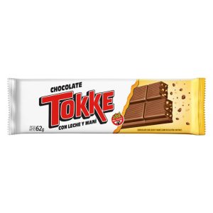 CHOCOLATE TOKKE LECHE Y MANI 24X62G
