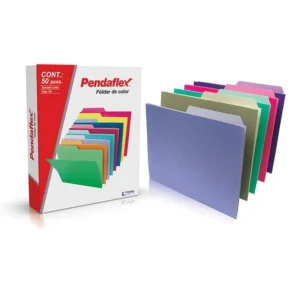 Folder De Color Pendaflex Carta Color Surtido Lite Ceja 1/2 Caja Con 50 Pzas