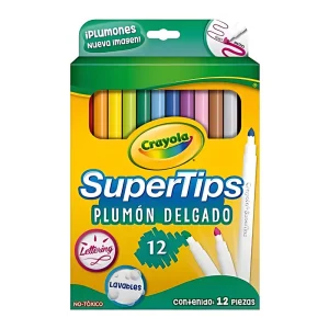 Marcadores Crayola Lavables Super Tips | 12 Colores No Tóxicos 580912