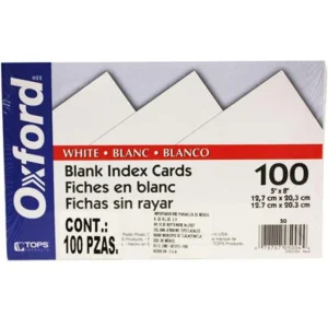 Tarjeta Índice Oxford Color Blanco 5" X 8" Paquete Con 100 Piezas