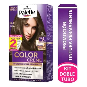 PALETTE COLOR CREME KIT 6-0 RUBIO OSCURO PROMOCIÓN 2 TUBOS