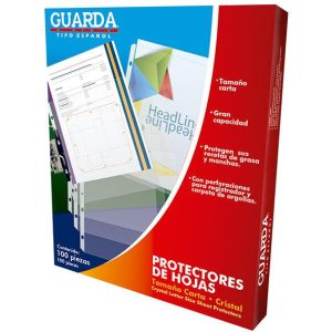 Protector de Hojas Cristalino Guarda Carta | Caja con 100 Pzs