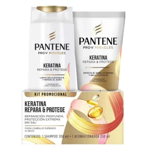 SHAMPOO PANTENE KERATINA REPARA Y PROTEGE 300 ML + ACONDICIONADOR 250 ML