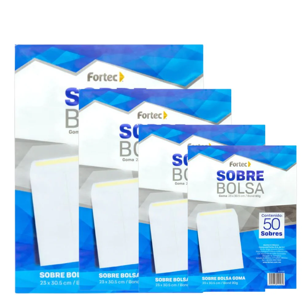 Sobres Bolsa Fortec Blancos C/50 Pzs – Varios Tamaños | Colmenero Shop