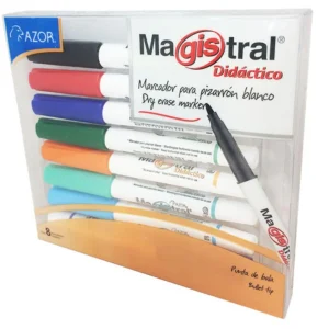 Marcador Magistral Didáctico Punta Bala 2 Mm Colores Surtidos Con 8 Pzas 84078