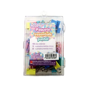 Paquete essentials acco con 130 piezas