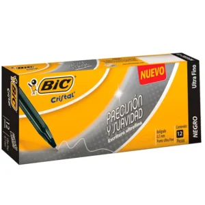 Bolígrafo Bic Cristal Ultra Fino 0.7mm Caja Con 12 Piezas
