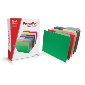 Folder de Color Pendaflex Carta | Surtido Intenso | 50 Pzas | Ceja 1/2