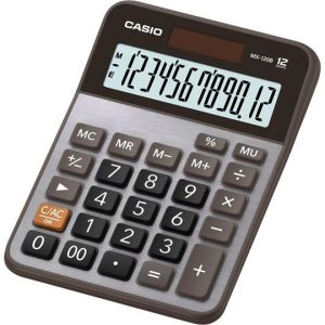 Calculadora Casio MX120 de Escritorio | 12 Dígitos, Solar y Batería