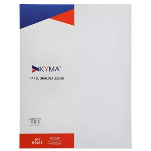 Cartulina Opalina Kyma Blanca 220 gr | Paquete 100 Hojas | Carta