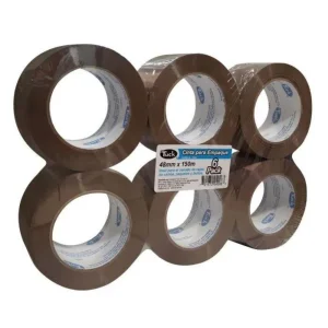 Cinta de Empaque Tuk 278 Canela | 48mm x 150m | Paquete con 6 Rollos