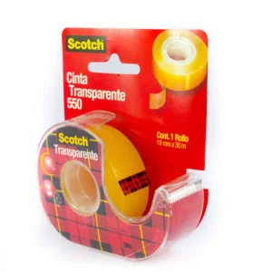 Cinta Adhesiva Scotch 550 Transparente | 12 mm x 30 m | Incluye Despachador