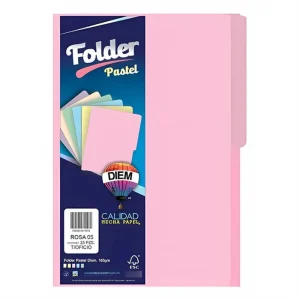 Folder Diem Tamaño Oficio Rosa Paq. C/25 Pzs