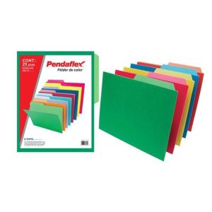 Folder de Color Pendaflex Carta | Surtido Intenso | 25 Pzas | Ceja 1/2
