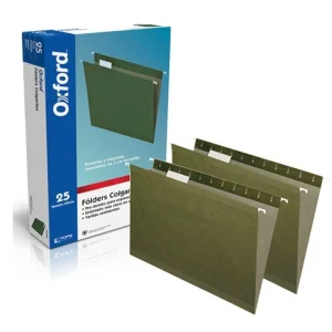 Folder Colgante Oxford Oficio Color Verde Caja Con 25 Pzas