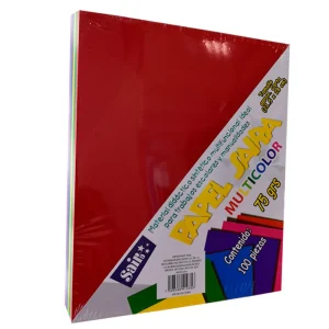 Hojas de Color Saira Carta | Multicolor Neon 100 Hojas | 75 grs | Sajor