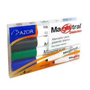 Marcador para Pizarrón Didáctico 8354 c/4 Colores | Punta Cincel
