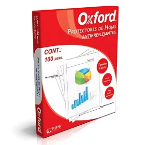 Protector de Hojas Oxford Carta Antirreflejante Caja 100 | Colmenero.shop