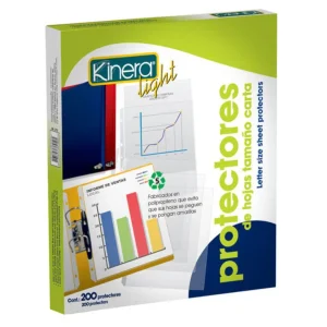 Protector De Hojas Traslucidos Kinera Light 370 Tamaño Carta Caja Con 200 Pzas
