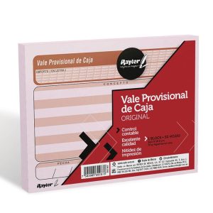 Vale Provisional de Caja Rayter | ¼ Carta (14x10.5 cm) |  08VAPR